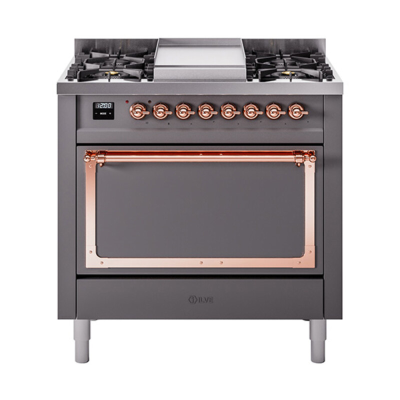 Nostalgie II Noblesse 36 inch Dual Fuel Range with 6 Burners and Griddle UN36FQNMPMGPLP