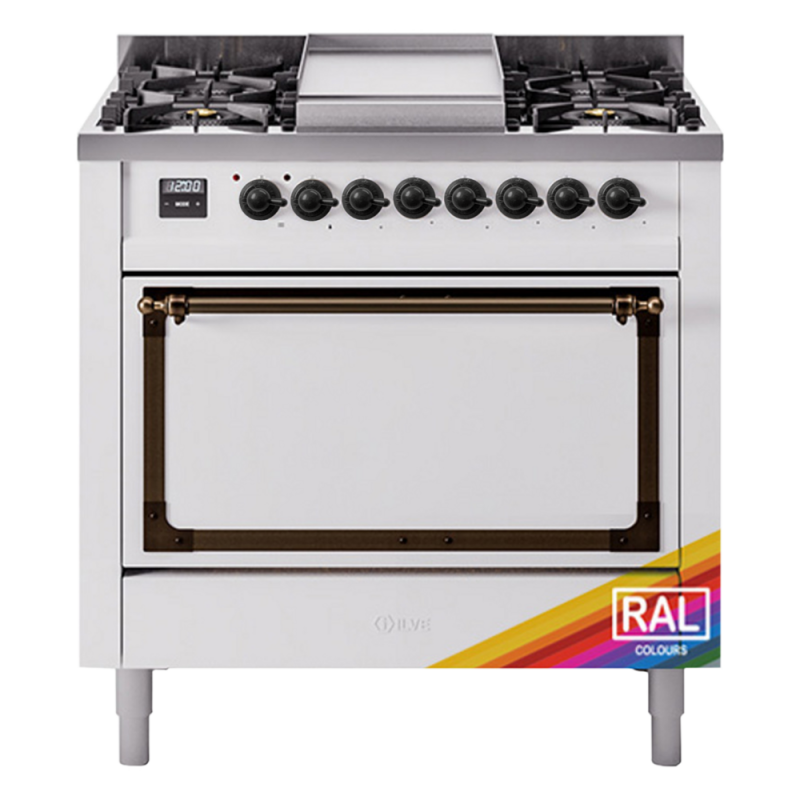 Nostalgie II Noblesse 36 inch Dual Fuel Range with 6 Burners and Griddle UN36FQNMPRAB