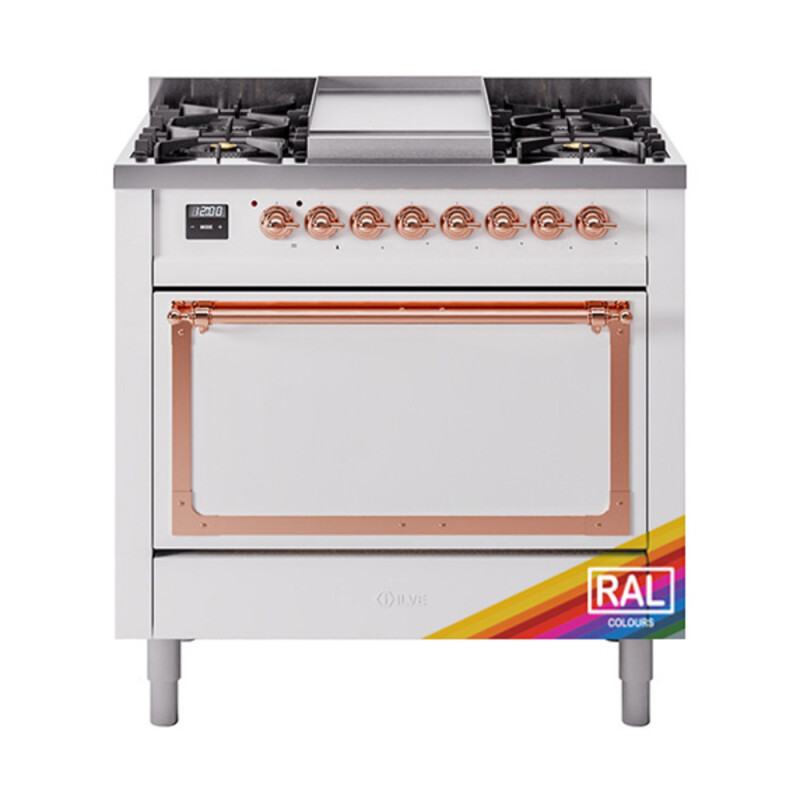 Nostalgie II Noblesse 36 inch Dual Fuel Range with 6 Burners and Griddle UN36FQNMPRAP