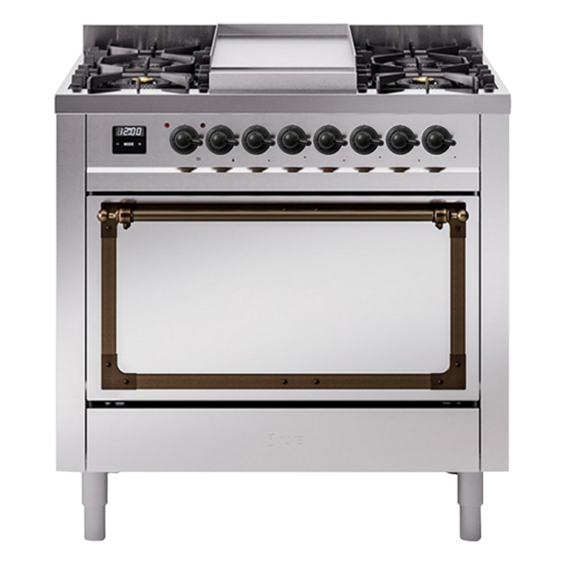 Nostalgie II Noblesse 36 inch Dual Fuel Range with 6 Burners and Griddle UN36FQNMPSSB