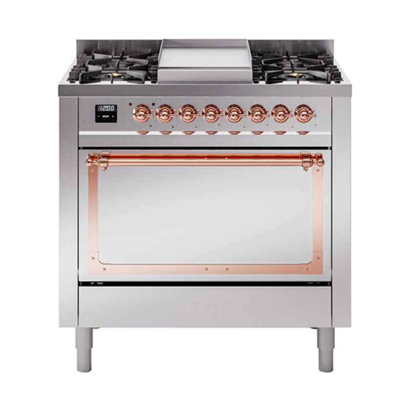Nostalgie II Noblesse 36 inch Dual Fuel Range with 6 Burners and Griddle UN36FQNMPSSP