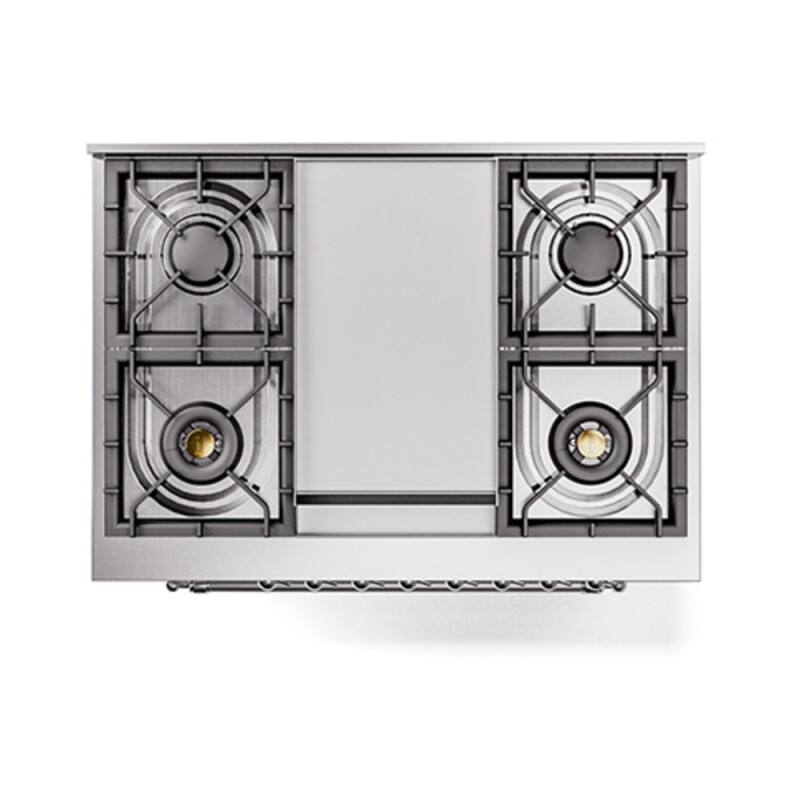 Nostalgie II Noblesse 36″ Dual Fuel Range (Natural Gas, Solid Door, White, Chrome) UN36FQNMPWHC