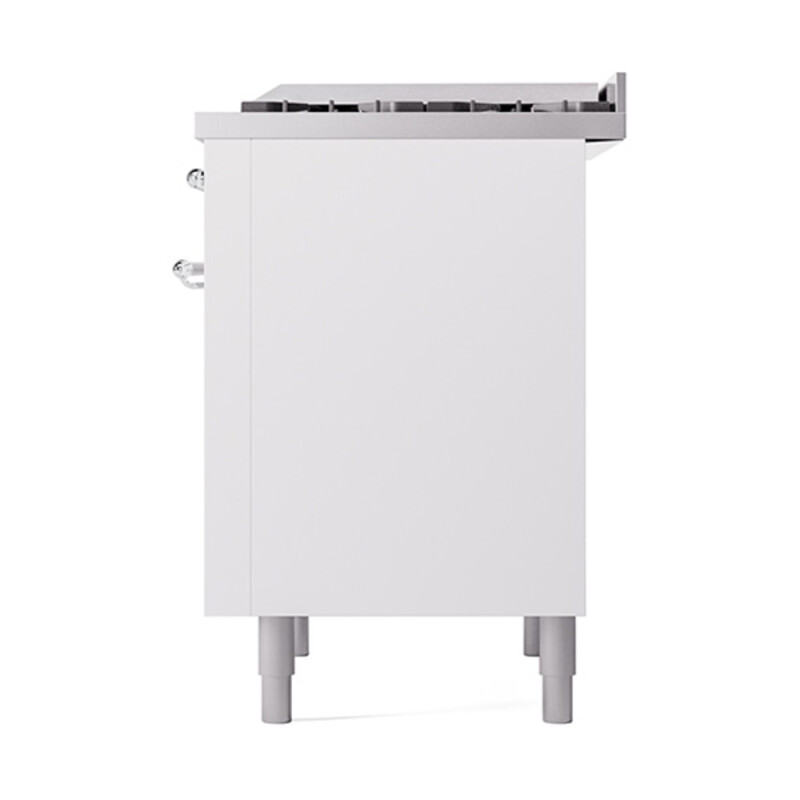 Nostalgie II Noblesse 36″ Dual Fuel Range (Natural Gas, Solid Door, White, Chrome) UN36FQNMPWHC