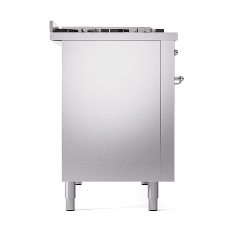 Nostalgie II Noblesse 48″ Dual Fuel Range (8 Sealed Burners + Griddle, Natural Gas, Solid Door, Stainless Steel, Burnished) UN48FQNMPSSB