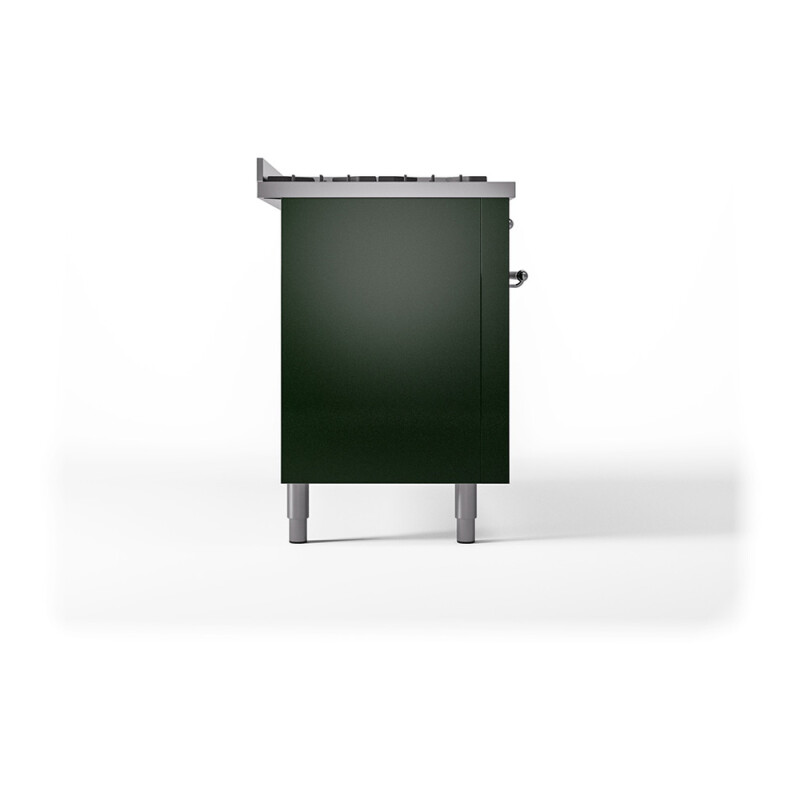 Nostalgie II Noblesse 60″ Dual Fuel Range      (9 Sealed Burners + Griddle, Natural Gas, Solid Door, Emerald Green, Chrome) UN60FQNMPEGC