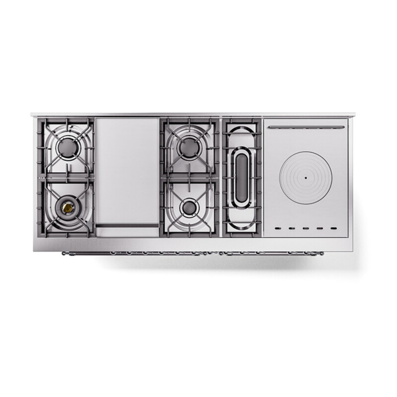 Nostalgie II Noblesse 60″ Dual Fuel Range (7 Sealed Burners + Griddle + French Top, Natural Gas, Triple Glass Door, RAL, Brass) UN60FSNMPRAG