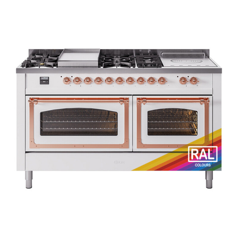 Nostalgie II Noblesse 60″ Dual Fuel Range (7 Sealed Burners + Griddle + French Top, Natural Gas, Triple Glass Door, RAL, Copper) UN60FSNMPRAP