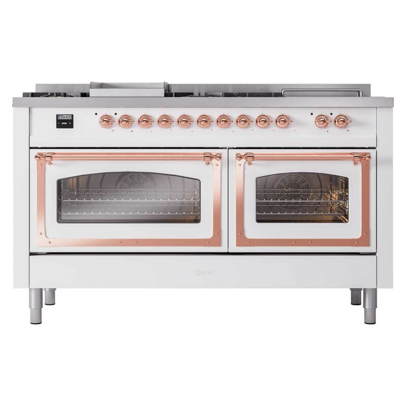 Nostalgie II Noblesse 60″ Dual Fuel Range (7 Sealed Burners + Griddle + French Top, Natural Gas, Triple Glass Door, RAL, Copper) UN60FSNMPRAP