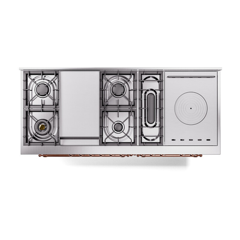 Nostalgie II Noblesse 60″ Dual Fuel Range (7 Sealed Burners + Griddle + French Top, Natural Gas, Triple Glass Door, RAL, Copper) UN60FSNMPRAP