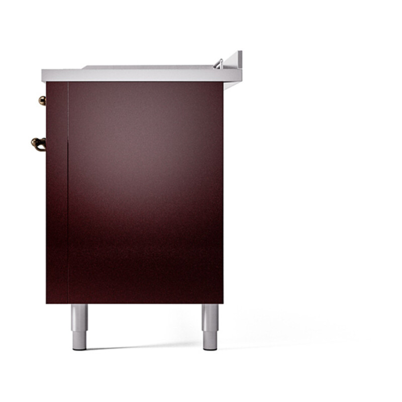 Nostalgie II Noblesse 60″ Dual Fuel Range      (7 Sealed Burners + Griddle + French Top, Natural Gas, Solid Door, Burgundy, Burnished) UN60FSQNMPBUB