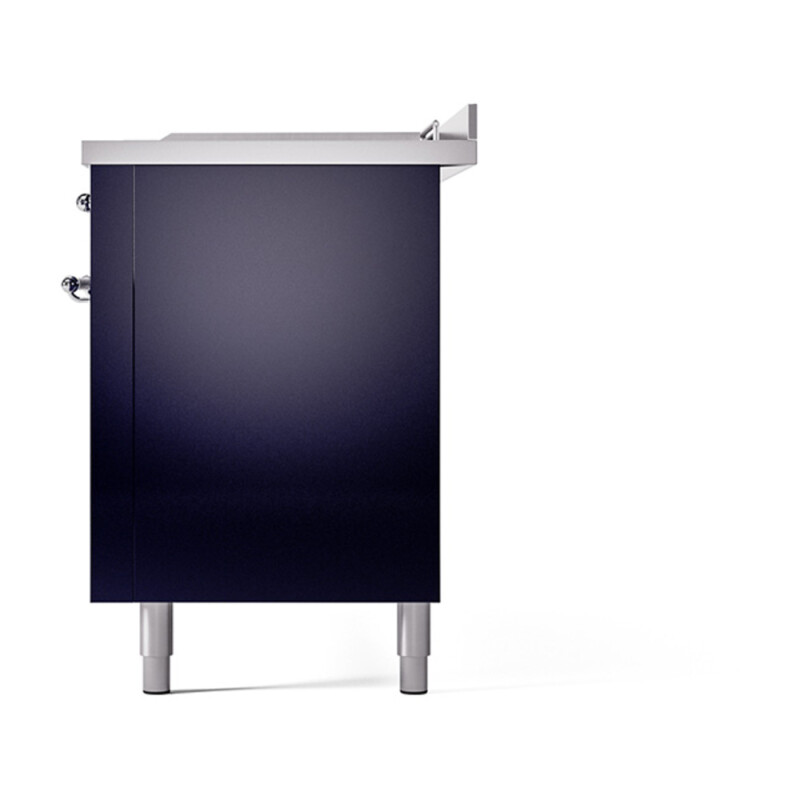 Nostalgie II Noblesse 60″ Dual Fuel Range (7 Sealed Burners + Griddle + French Top, Natural Gas, Solid Door, Midnight Blue, Chrome) UN60FSQNMPMBC
