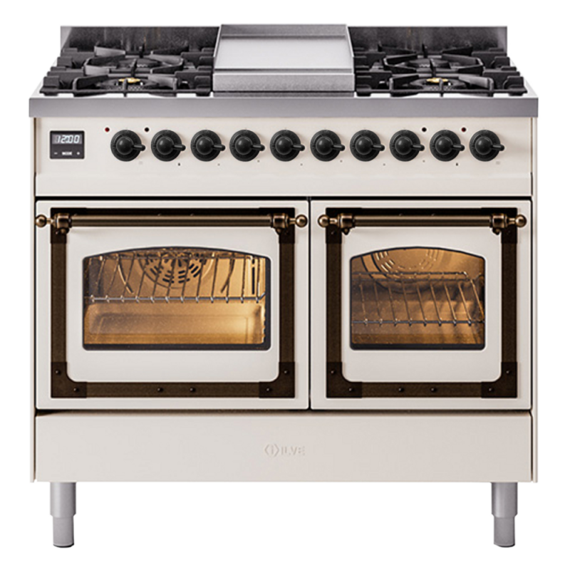 Nostalgie II Noblesse 40 inch Dual Fuel Range with 6 Burners UND40FNMPAWB