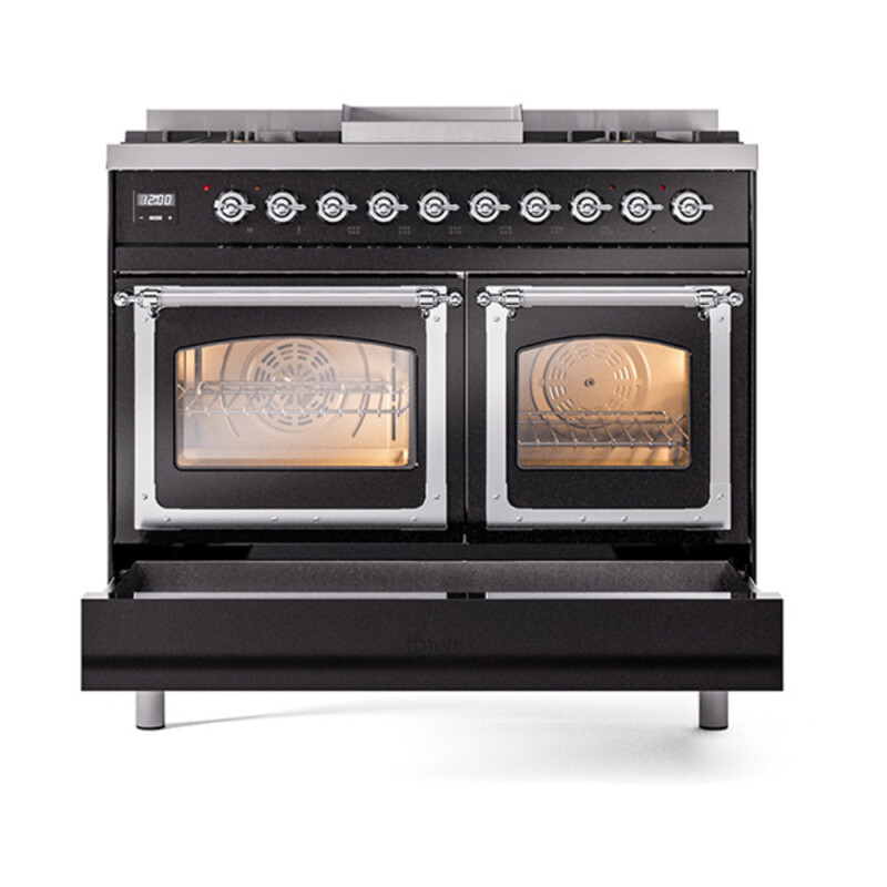 Nostalgie II Noblesse 40 inch Dual Fuel Range with 6 Burners UND40FNMPBKC