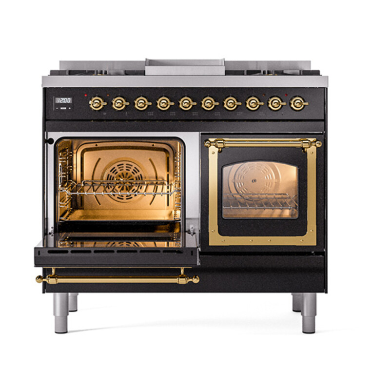 Nostalgie II Noblesse 40 inch Dual Fuel Range with 6 Burners UND40FNMPBKG