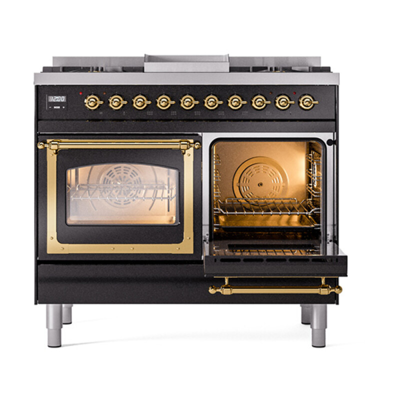 Nostalgie II Noblesse 40 inch Dual Fuel Range with 6 Burners UND40FNMPBKG