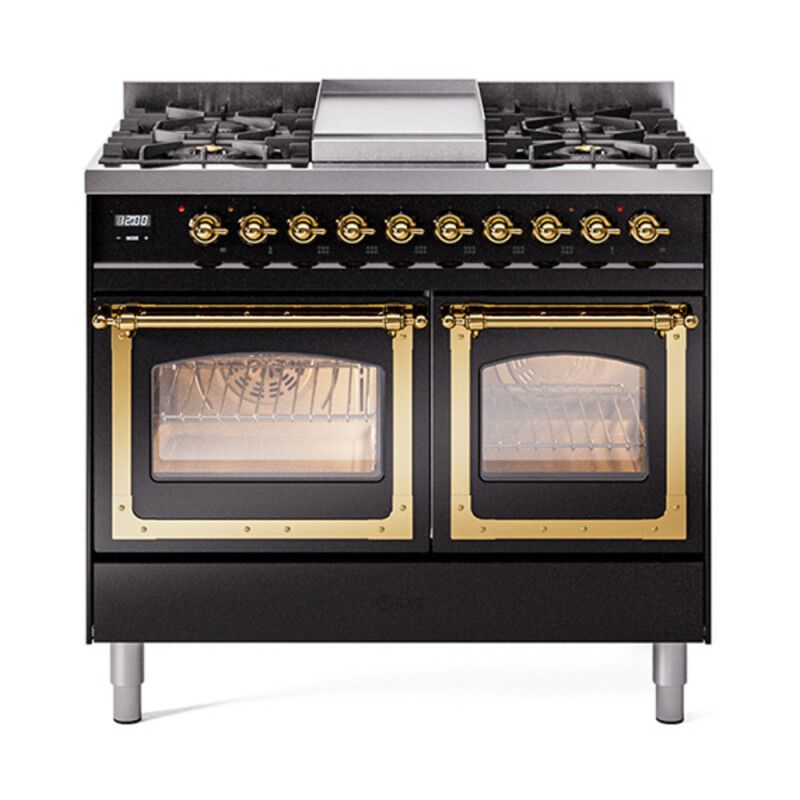 Nostalgie II Noblesse 40 inch Dual Fuel Range with 6 Burners UND40FNMPBKGLP
