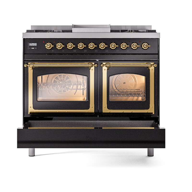 Nostalgie II Noblesse 40 inch Dual Fuel Range with 6 Burners UND40FNMPBKGLP