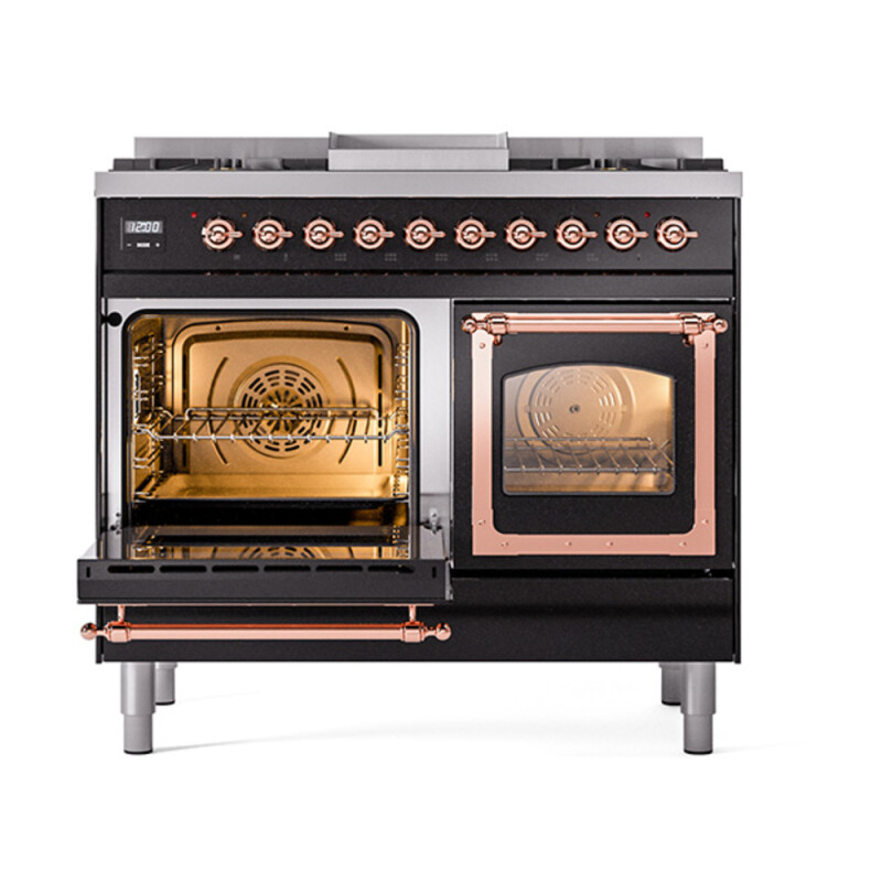 Nostalgie II Noblesse 40 inch Dual Fuel Range with 6 Burners UND40FNMPBKPLP