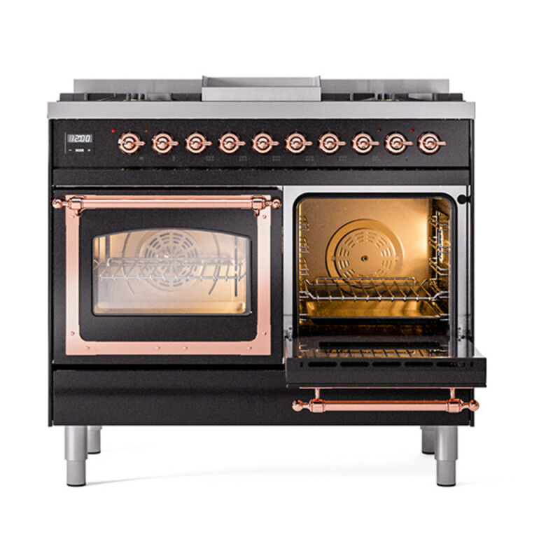 Nostalgie II Noblesse 40 inch Dual Fuel Range with 6 Burners UND40FNMPBKPLP