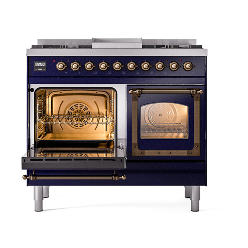 Nostalgie II Noblesse 40 inch Dual Fuel Range with 6 Burners UND40FNMPMBBLP