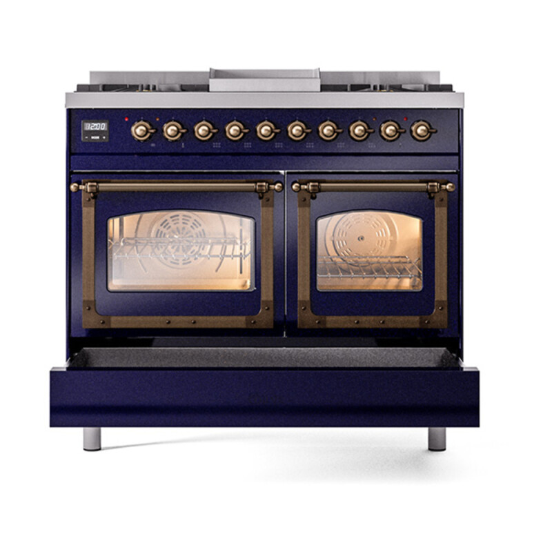 Nostalgie II Noblesse 40 inch Dual Fuel Range with 6 Burners UND40FNMPMBBLP