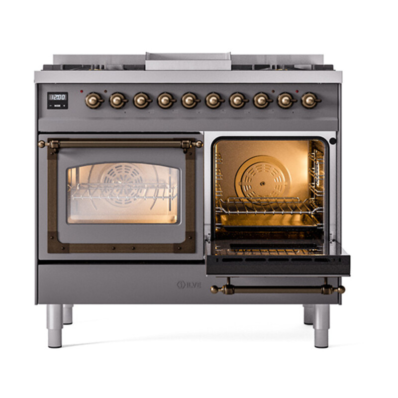 Nostalgie II Noblesse 40 inch Dual Fuel Range with 6 Burners UND40FNMPMGBLP