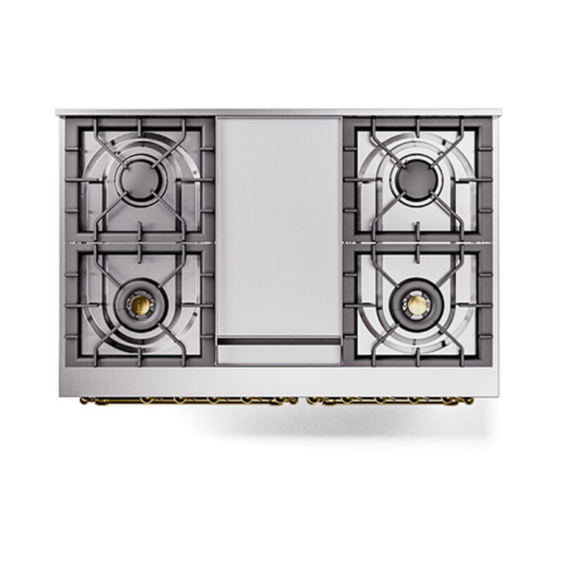 Nostalgie II Noblesse 40″ Dual Fuel Range (Natural Gas, Triple Glass Door, Graphite Matte, Brass) UND40FNMPMGG