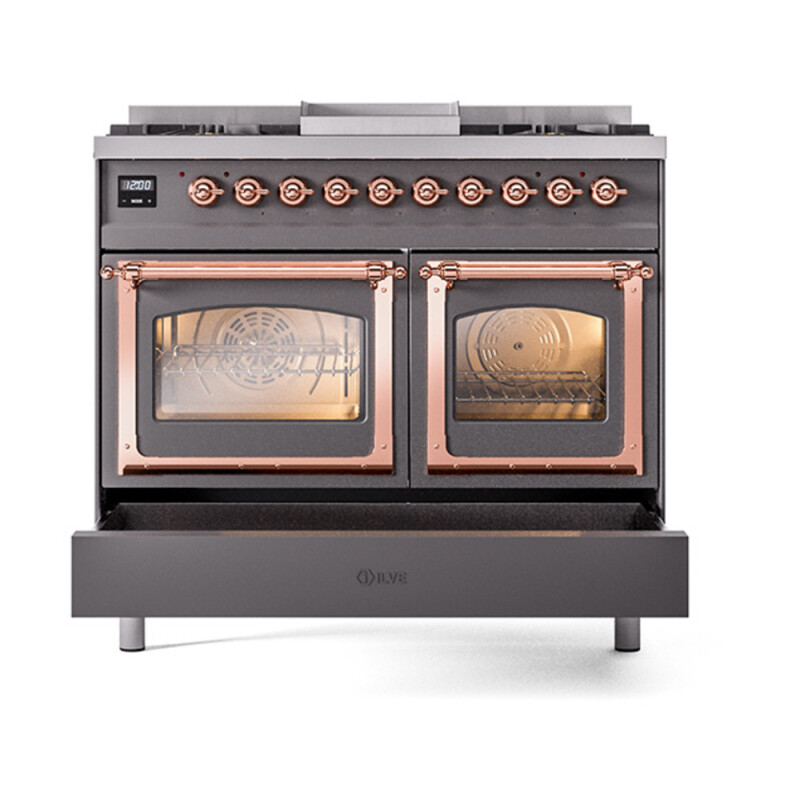 Nostalgie II Noblesse 40 inch Dual Fuel Range with 6 Burners UND40FNMPMGPLP