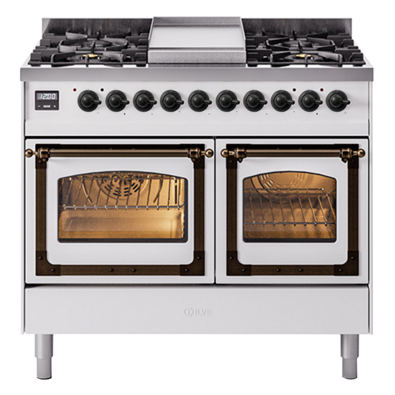Nostalgie II Noblesse 40 inch Dual Fuel Range with 6 Burners UND40FNMPWHB