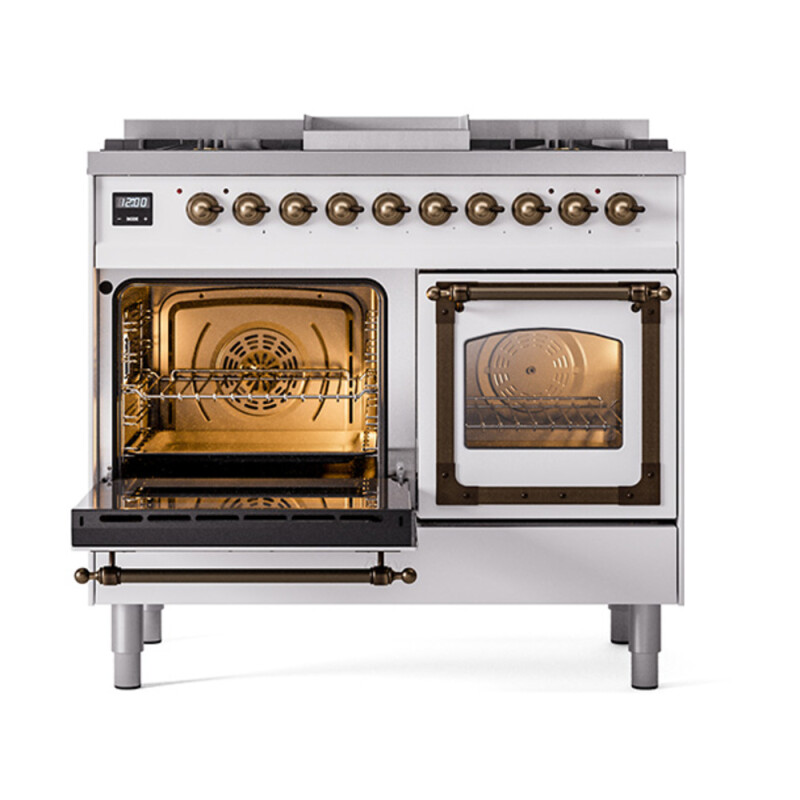 Nostalgie II Noblesse 40 inch Dual Fuel Range with 6 Burners UND40FNMPWHB