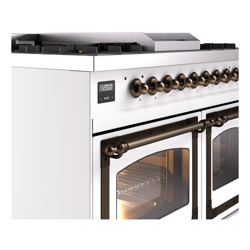 Nostalgie II Noblesse 40 inch Dual Fuel Range with 6 Burners UND40FNMPWHBLP