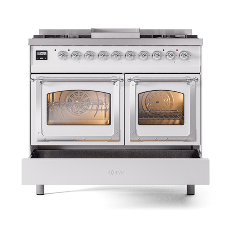 Nostalgie II Noblesse 40 inch Dual Fuel Range with 6 Burners UND40FNMPWHC