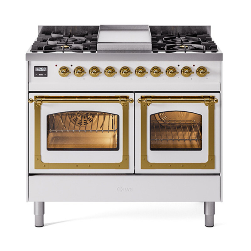 Nostalgie II Noblesse 40 inch Dual Fuel Range with 6 Burners UND40FNMPWHG