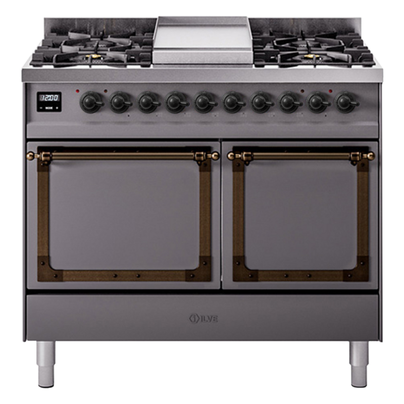 Nostalgie II Noblesse 40 inch Dual Fuel Range with 6 Burners UND40FQNMPMGBLP