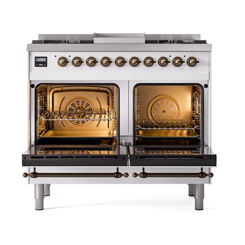 Nostalgie II Noblesse 40″ Dual Fuel Range (Natural Gas, Solid Door, RAL, Burnished) UND40FQNMPRAB