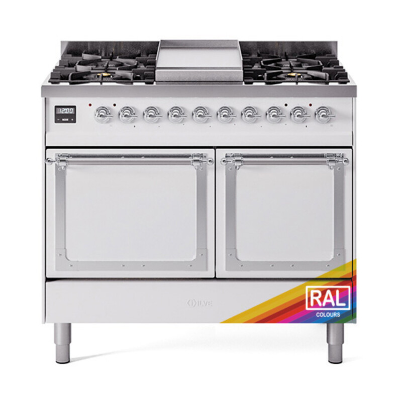 Nostalgie II Noblesse 40″ Dual Fuel Range (Natural Gas, Solid Door, RAL, Chrome) UND40FQNMPRAC