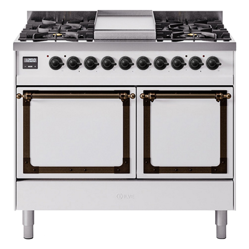Nostalgie II Noblesse 40 inch Dual Fuel Range with 6 Burners UND40FQNMPWHBLP