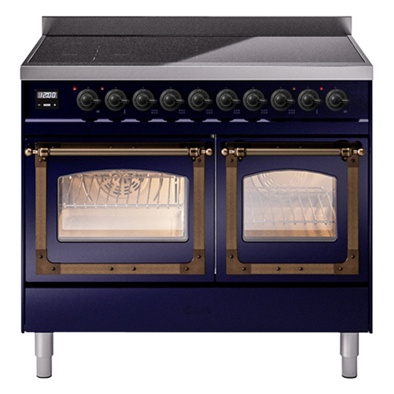 Nostalgie II Noblesse 40″ Induction Range (Triple Glass Door, Midnight Blue, Burnished) UNDI406NMPMBB