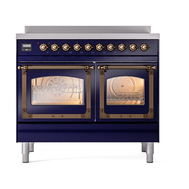 Nostalgie II Noblesse 40″ Induction Range (Triple Glass Door, Midnight Blue, Burnished) UNDI406NMPMBB