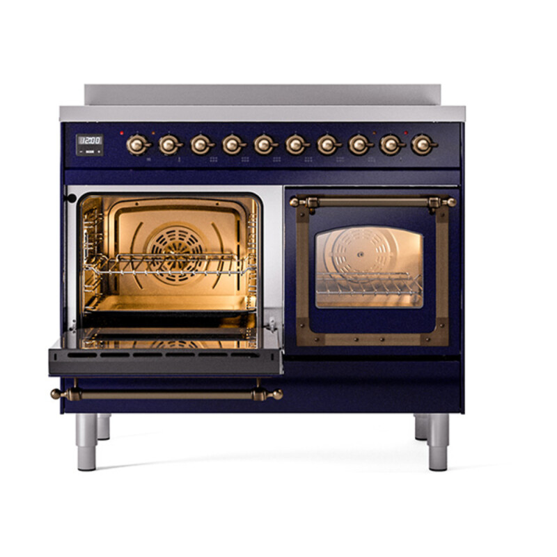 Nostalgie II Noblesse 40″ Induction Range (Triple Glass Door, Midnight Blue, Burnished) UNDI406NMPMBB