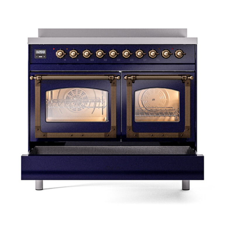 Nostalgie II Noblesse 40″ Induction Range (Triple Glass Door, Midnight Blue, Burnished) UNDI406NMPMBB