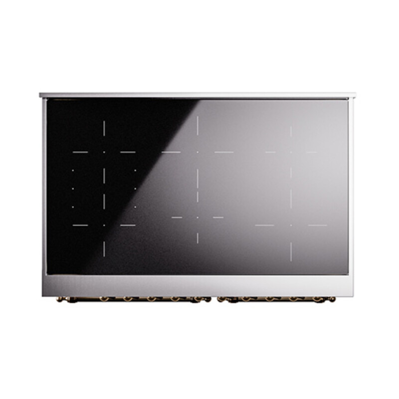 Nostalgie II Noblesse 40″ Induction Range (Solid Door, Antique White, Burnished) UNDI406QNMPAWB
