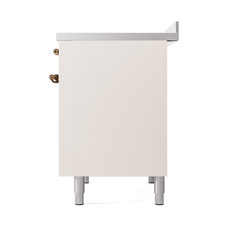 Nostalgie II Noblesse 40″ Induction Range (Solid Door, Antique White, Burnished) UNDI406QNMPAWB