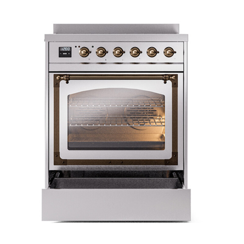 Nostalgie II Noblesse 30″ Induction Range (Triple Glass Door, Stainless Steel, Burnished) UNI304NMPSSB