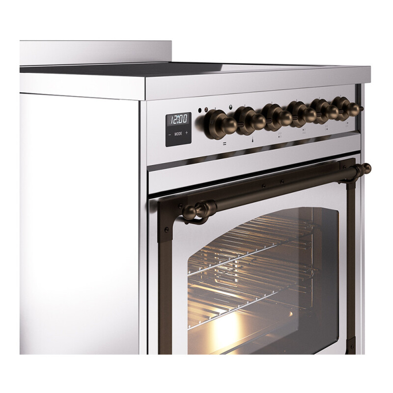 Nostalgie II Noblesse 30″ Induction Range (Triple Glass Door, Stainless Steel, Burnished) UNI304NMPSSB