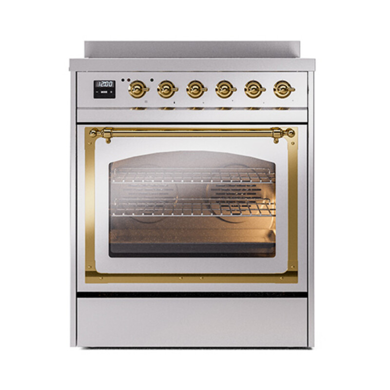 Nostalgie II Noblesse 30″ Induction Range (Triple Glass Door, Stainless Steel, Brass) UNI304NMPSSG