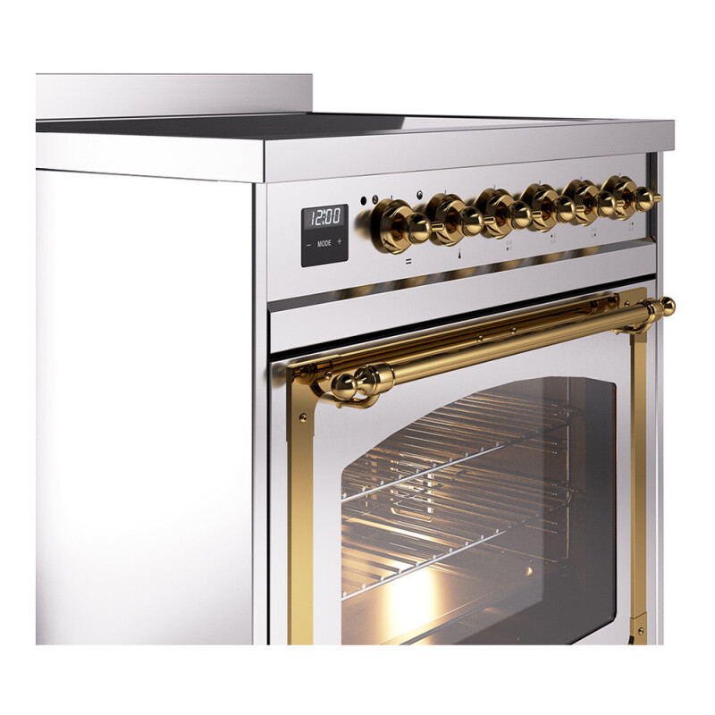 Nostalgie II Noblesse 30″ Induction Range (Triple Glass Door, Stainless Steel, Brass) UNI304NMPSSG