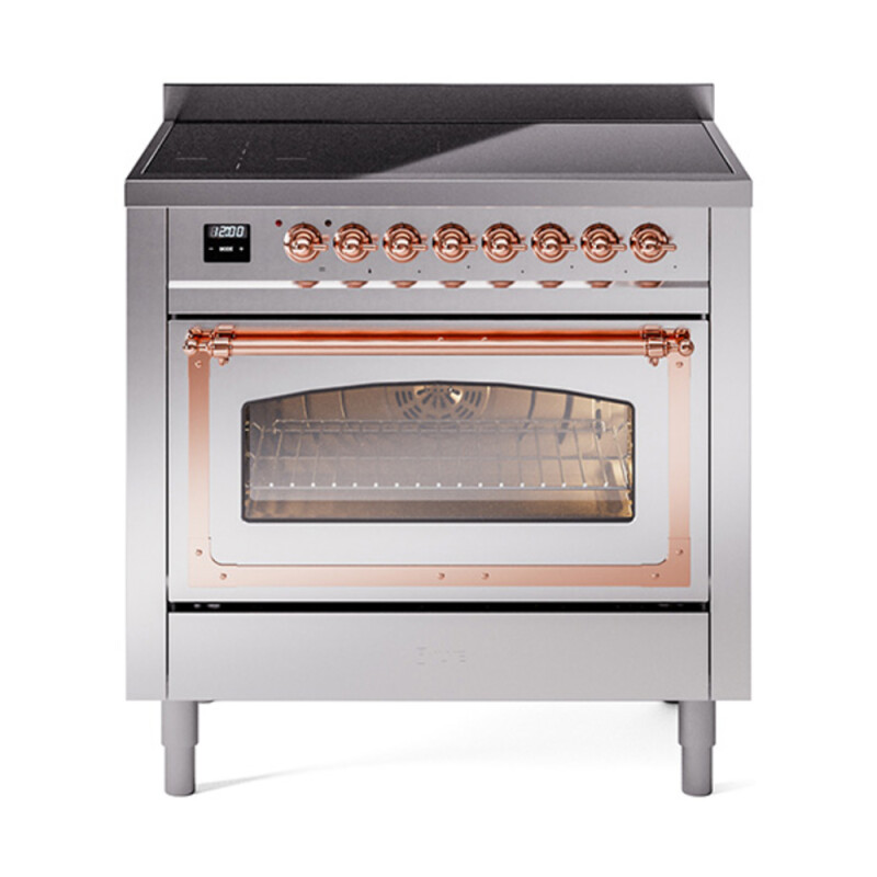 Nostalgie II Noblesse 36″ Induction Range   (Triple Glass Door, Stainless Steel, Copper) UNI366NMPSSP