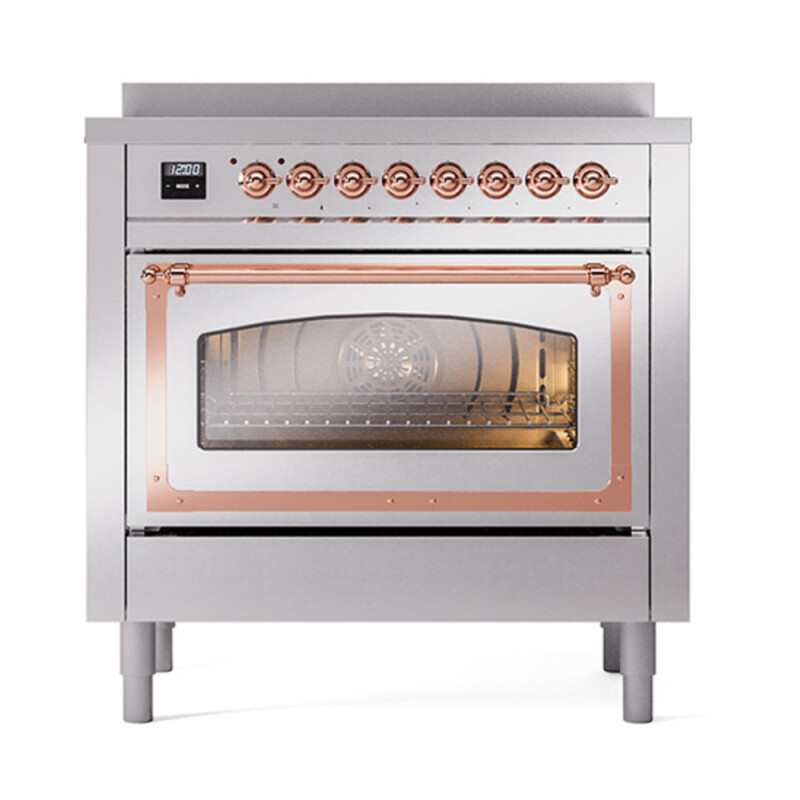 Nostalgie II Noblesse 36″ Induction Range   (Triple Glass Door, Stainless Steel, Copper) UNI366NMPSSP
