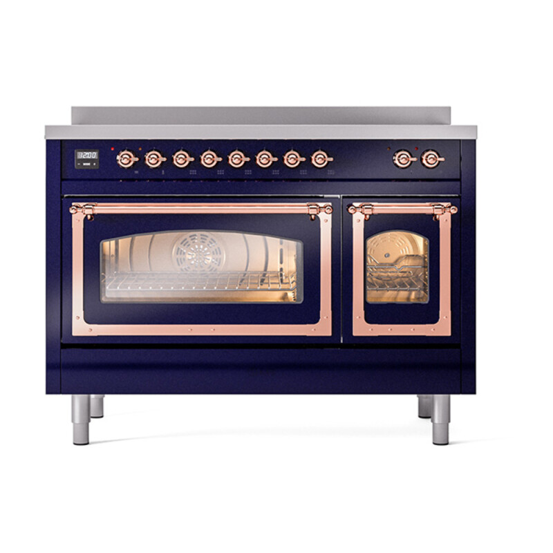 Nostalgie II Noblesse 48″ Induction Range (Triple Glass Door, Midnight Blue, Copper) UNI486NMPMBP